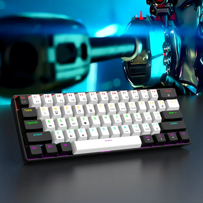 clavier gaming RGB avec fond futriste bleute