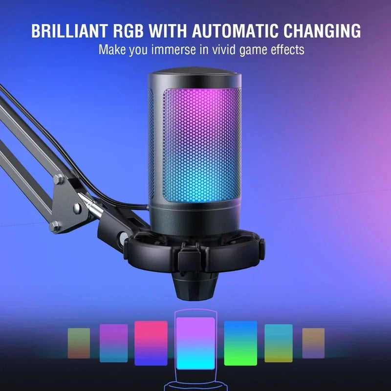 microphone usb rgb changement couleur automatique