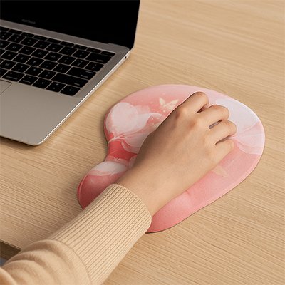Tapis de souris ergonomique en rose