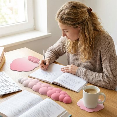 Tapis de souris ergonomique rose