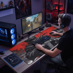 Tapis de souris gaming rouge