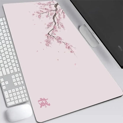 tapis de souris rose fleurs de cerisier zen japonais 